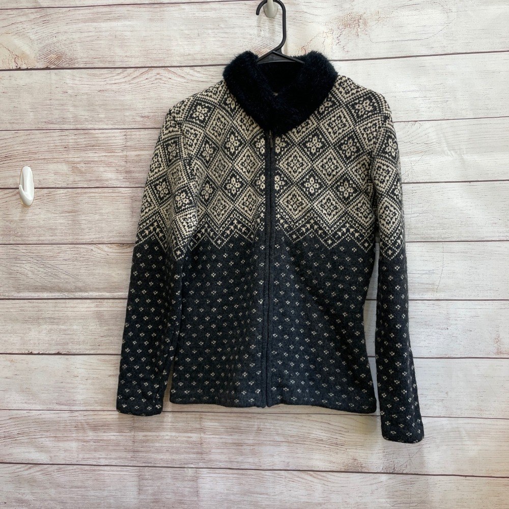 EXCELLENT CONDITION VINTAGE B MOSS 100% LAMBSWOOL‎ CARDIGAN SWEATER IN GRAY